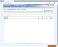 The Online Time Clock MTS Employment Types Screen